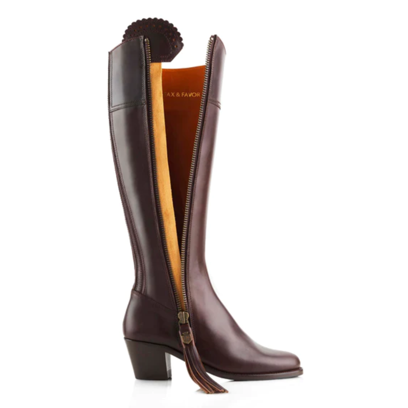 Fairfax and Favor Heeled Regina Leather Boot - Mahogany-1